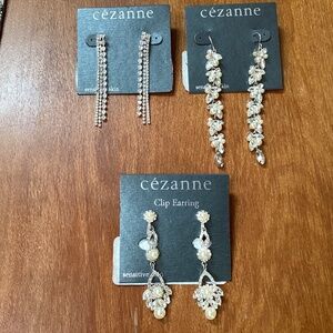 Cezanne Earrings New With Tag 3 pairs
